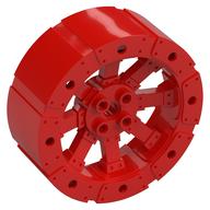 Lego Wheel Wagon Viking with 12 Holes [7 Studs Diameter] / Red