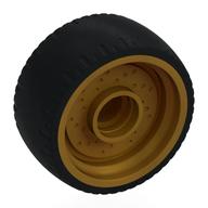 Lego Wheel Rim 24 x 12 with Black Tyre / Pearl Gold