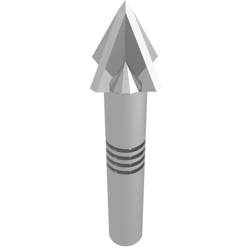 Lego Weapon Harpoon [4 Grooves on Shaft] / Chrome Silver