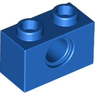 Lego Technic Brick 1 x 2 [1 Pin Hole] / Blue