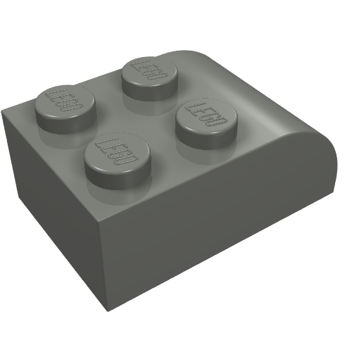Lego Brick Curved 2 x 3 / Dark Bluish Gray