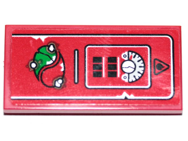 Lego Tile 2 x 4 with Octan Logo and Gas/Fuel Gauge Pattern (Sticker) - Set 70823