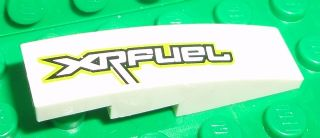 Lego Slope, Curved 4 x 1 with 'XRFUEL' Pattern Model Left Side (Sticker) - Set 8492