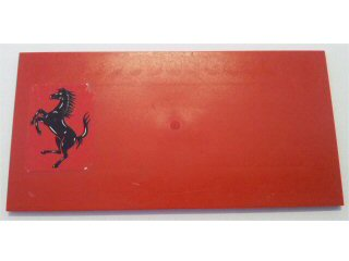 Lego Tile 8 x 16 with Bottom Tubes on Edges with Black Horse Ferrari Logo Pattern Model Right Side (Sticker) - Set 8654