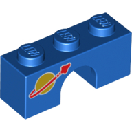 Lego Brick Arch 1 x 3 with Classic Space Logo Print (Astro Kitty)