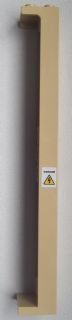 Lego Support 2 x 2 x 13 with 5 Pin Holes with Electricity Danger Sign Pattern on Left Side (Sticker) - Set 8639