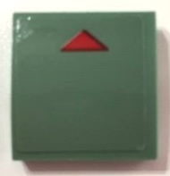 Lego Slope, Curved 2 x 2 x 2/3 with Small Red Triangle Pattern (Sticker) - Set 75974