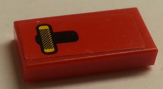 Lego Tile 1 x 2 with Yellow Camera Pattern (Sticker) - Set 8168