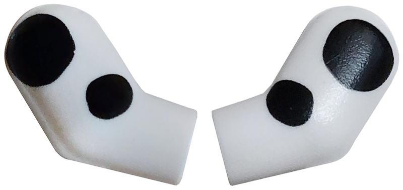 Lego Arm, (Matching Left and Right) Pair with Black Dalmatian Spots Pattern / White