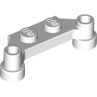 Lego Plate Special 1 x 4 Offset with Bar Holes / White