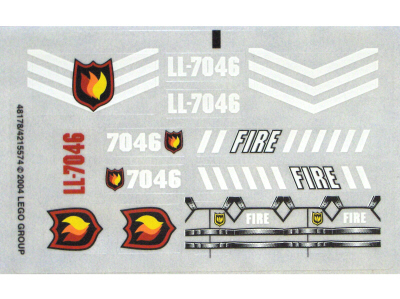 Lego Sticker Sheet for Set 7046-1