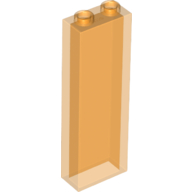 Lego Brick 1 x 2 x 5 without Side Supports / Trans-Orange