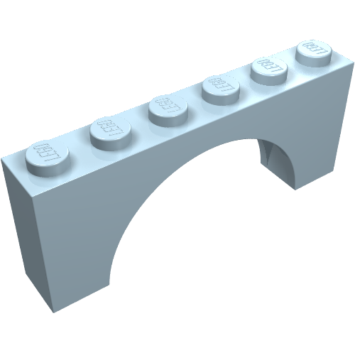 Lego Brick Arch 1 x 6 x 2 - Thick Top with Reinforced Underside / Light Blue