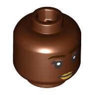 Lego Minifig Head Black Eyebrows, Nougat Eyeshadow, Tan Lips, Smile, Open Mouth/Closed Mouth