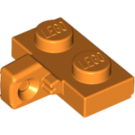 Lego Hinge Plate 1 x 2 Locking with 1 Finger on Side, with Groove / Orange