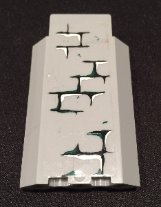 Lego Panel 3 x 3 x 6 Corner Wall without Bottom Indentations with Bricks with Dark Green Moss Pattern 1 (Sticker) - Set 9474