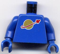 Lego Torso with Classic Space Logo Pattern / Blue Arms / Blue Hands