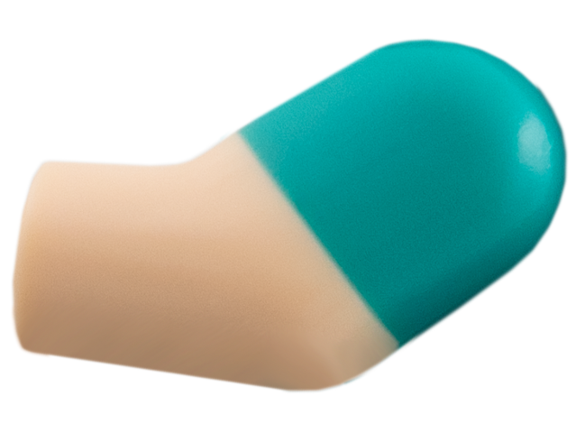 Lego Arm, Left with Molded Dark Turquoise Short Sleeve Pattern / Light Nougat