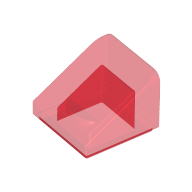 Lego Brick Sloped 30° 1 x 1 x 2/3 (Cheese Slope) / Trans-Red