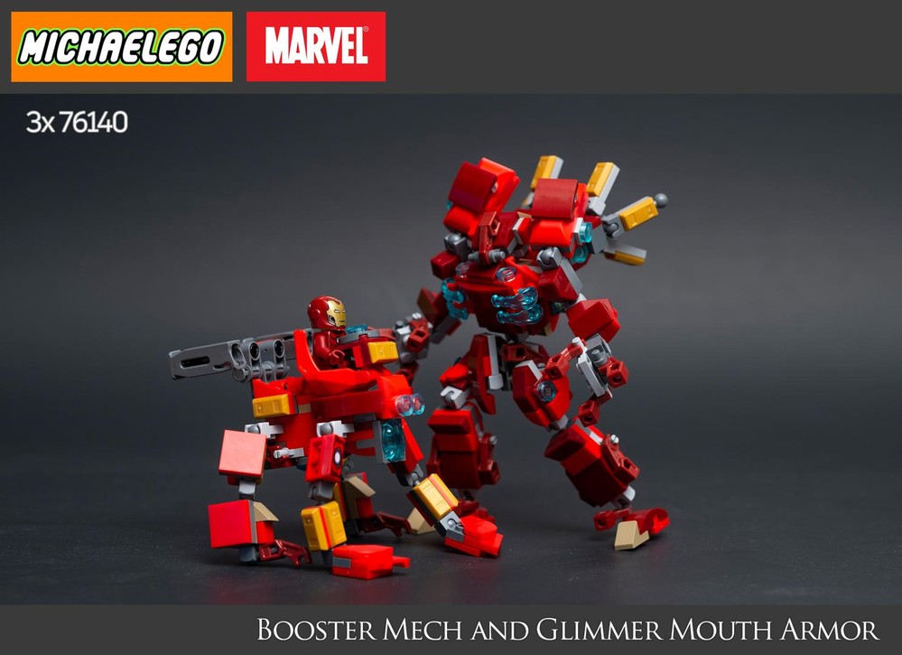 Lego Booster Mech and Glimmer Mouth Armor : 3x 76140