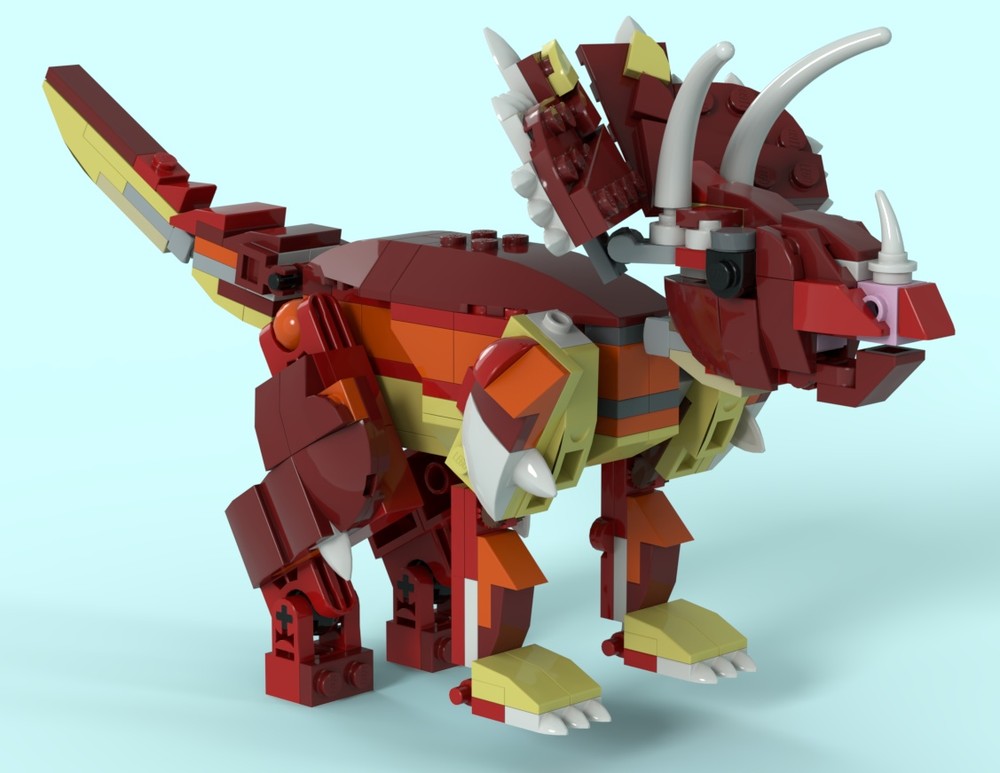 Lego roaring triceratops