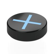 Lego Tile Round 1.5 x 1.5 with Bright Light Blue X Print