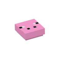 Lego Tile 1 x 1 with 4 Black and 2 White Squares (Pixelated Pig Face) Print