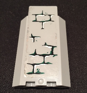 Lego Panel 3 x 3 x 6 Corner Wall without Bottom Indentations with Bricks with Dark Green Moss Pattern 2 (Sticker) - Set 9474
