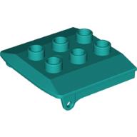 Lego Duplo Backhoe / Train Cabin Roof / Dark Turquoise