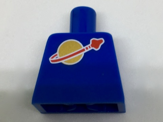 Lego Torso with Classic Space Logo High on Torso Pattern, Inside with Ribs (second reissue) / Blue