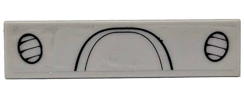 Lego Tile 1 x 4 with Dashboard and Speakers Pattern (Sticker) - Set 4431 / Light Bluish Gray