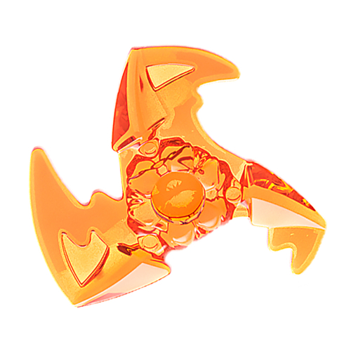 Lego Weapon Throwing Star / Shuriken with Trailing Effect / Trans-Orange