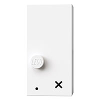 Lego Braille Brick 2 x 4 with 1 Studs ⠄and '. x ' Print / White
