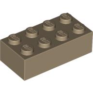Lego Brick 2 x 4 / Dark Tan