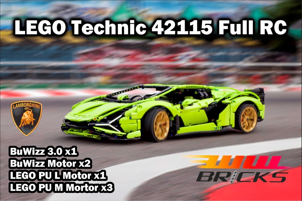 Lego [Full RC] LEGO Technic 42115 Lamborghini Sian + BuWizz 3.0 / 2 BuWizz motors / 1 PU L motor/ 3 PU M motors