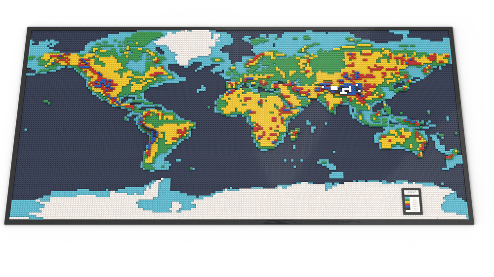 Lego World Map - Topographical