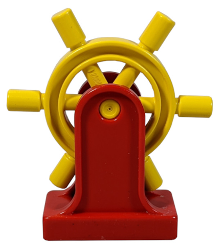 Lego Duplo Boat Helm / Ship's Wheel with Red Support (4658 / 4657)