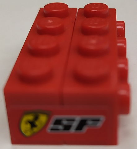 Lego Stickered Assembly 4 x 2 x 1 with Black 'SF' and Scuderia Ferrari Logo Pattern on Both Sides (Stickers) - Sets 8153 / 8155