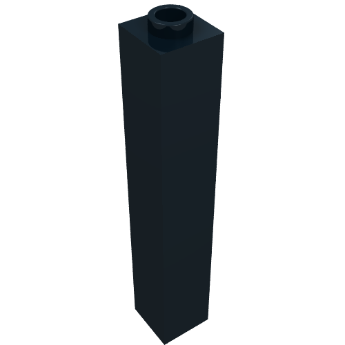 Lego Brick 1 x 1 x 5 with Blocked Open or Hollow Stud / Black