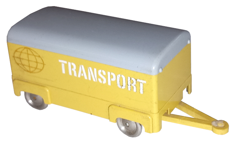 Lego HO Scale, Mercedes Box Trailer with Gray Top / Yellow
