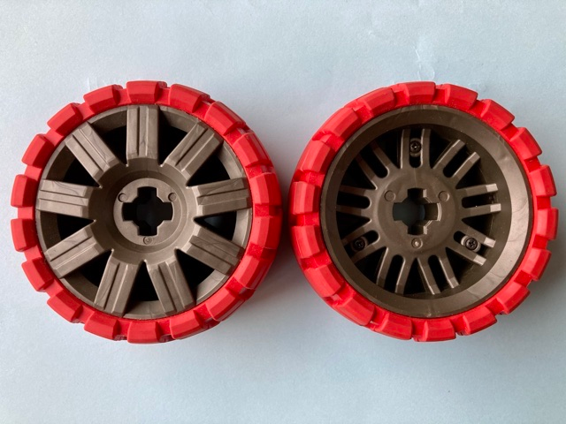 Lego Wheel 72 x 34 with Red Tire 94 x 40 Balloon Offset Tread