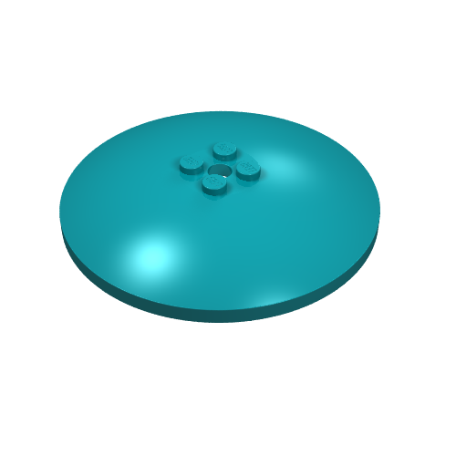 Lego Dish 8 x 8 Inverted [Radar], Solid Studs, Rounded Anti-stud Underside / Dark Turquoise