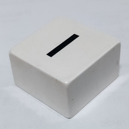 Lego Duplo Tile 2 x 2 x 1 with Minus Sign '-' Print / White