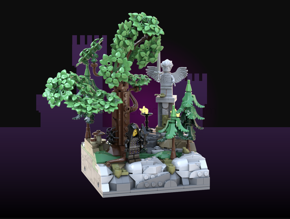 Lego Fantasy diorama - the dark forest shrine