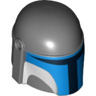 Lego Helmet Mandalorian with Holes, Blue and White Print