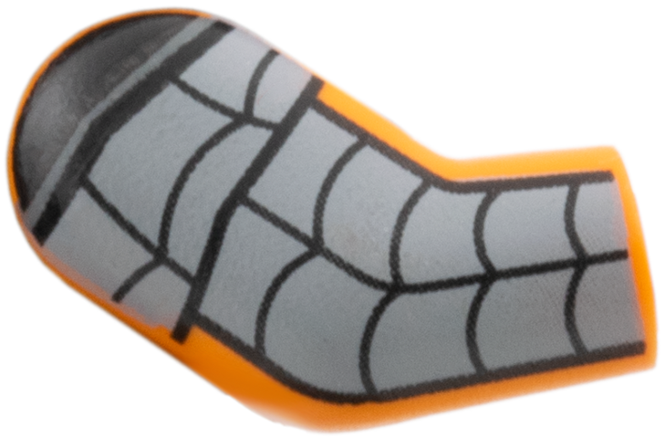 Lego Arm, Right with Dark Bluish Gray Armor and Black Webbing Pattern