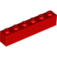 Lego Brick 1 x 6 / Red