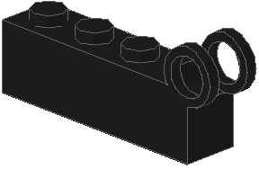 Lego Hinge Brick 1 x 8 Female / Black