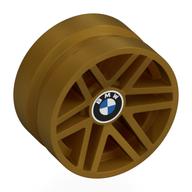 Lego Wheel, Sport 21 x 11, Double Spokes with BMW Logo Print / Pearl Gold