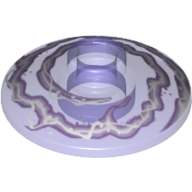 Lego Dish 2 x 2 Inverted [Radar] with Lavender and White Electricity Print / Trans-Purple